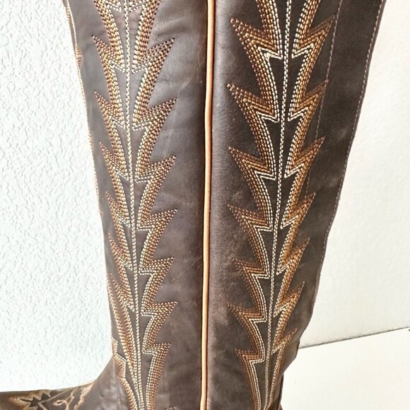 Lane Boots Over The Knee Corset Lexington- Cognac - Picture 13 of 15